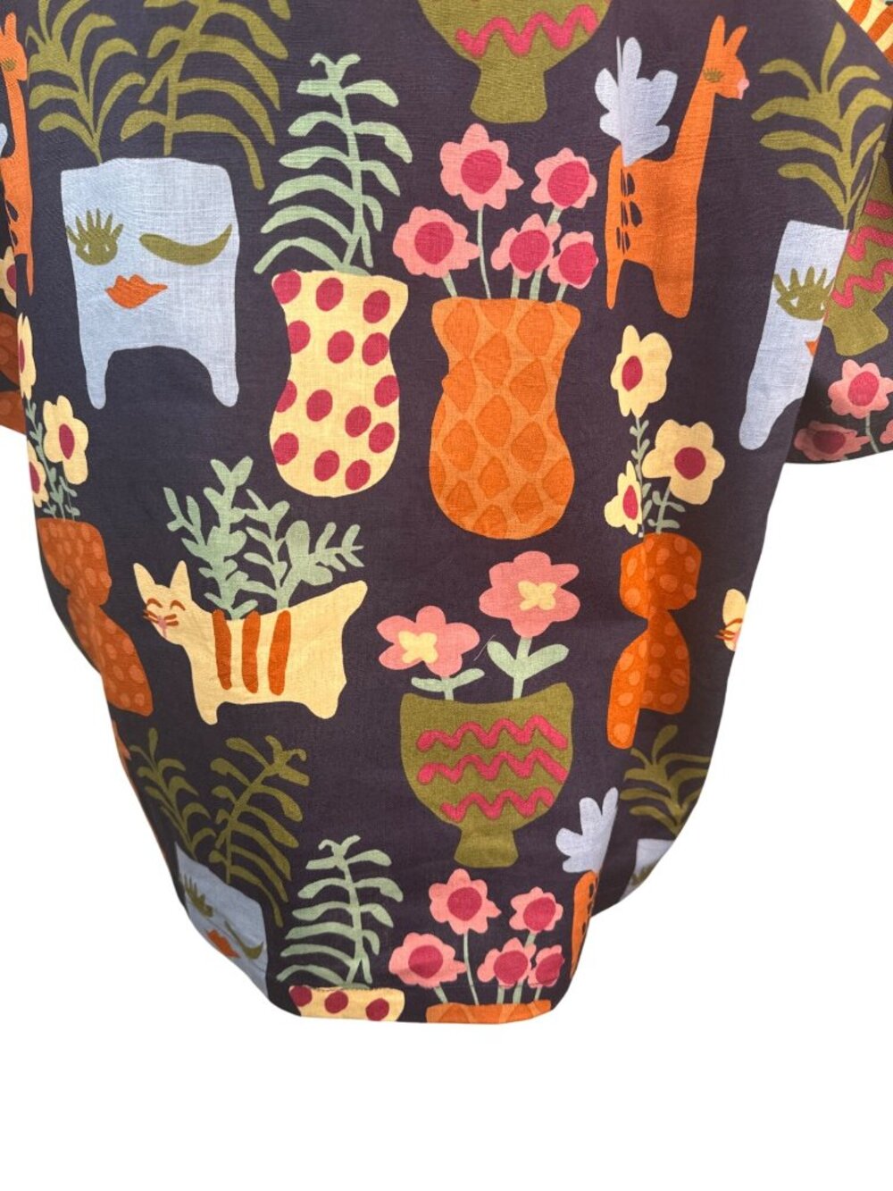 Princess Highway Size 10 Cat Vase Print Top Relaxed Fit Short Sleeve New This ne - Picture 10 of 13